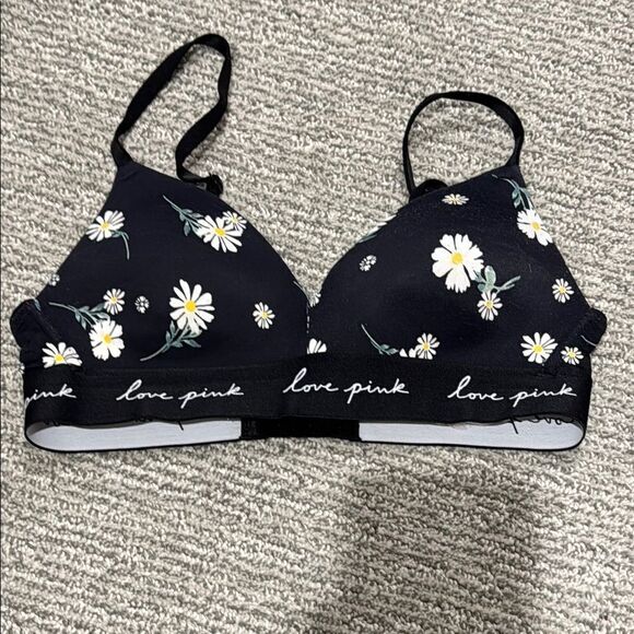 PINK Victoria's Secret Black Floral Bra - Picture 1 of 3